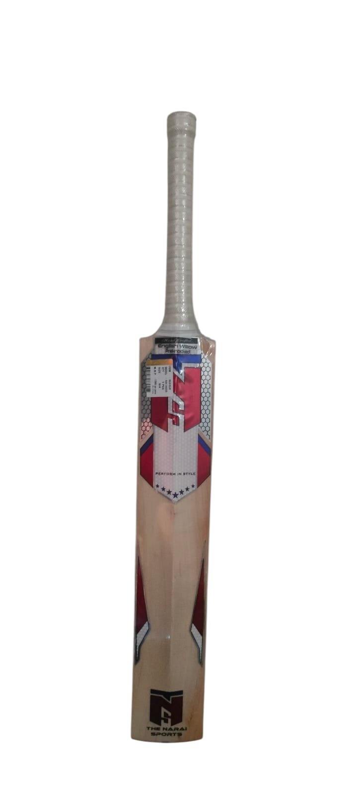 TNS Kashmir Willow | Standard Size Cricket Bat | Lightweight | Durable Rubber Grip | Cane Handle | Grade 2 Kashmir Willow | Hard Pressed | Powerful Punch | Straight Clear Grains – Run Chaser
